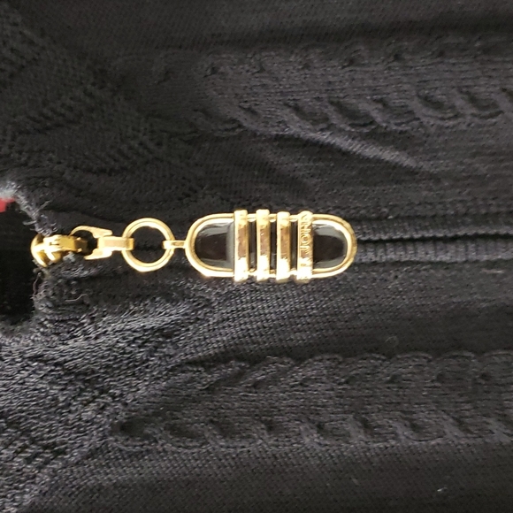 St. John By Marie Gray Black Cardigan Zip Up Jacket Size 4 - Picture 6 of 12